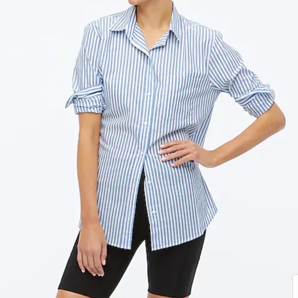 NWT J Crew Factory High-low relaxed button-up top